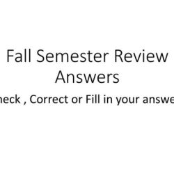 Algebra 1 fall semester review answers