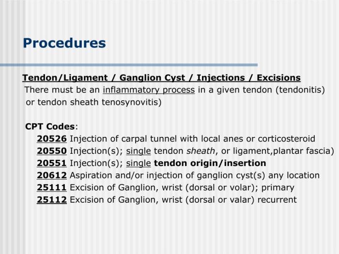 Cpt code ganglion cyst excision